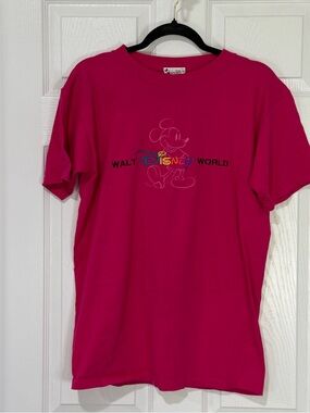 Disney Hot Pink Walt Disney World Mickey Outline Tee